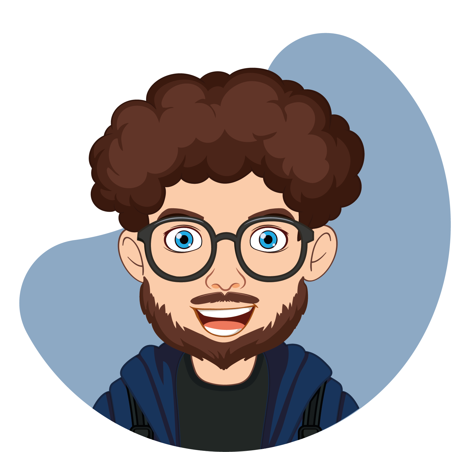 Avatar me représentant, fait en vectoriel, style cartoon