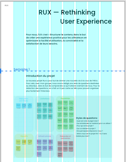 screenshot d'adobe xd avec la maquette du site